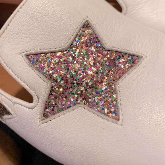Gentle souls by Kenneth Cole women’s white leather multi star glitter loafers 9 - Picture 4 of 9